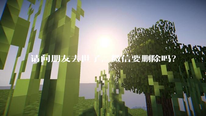 请问朋友去世了，微信要删除吗？